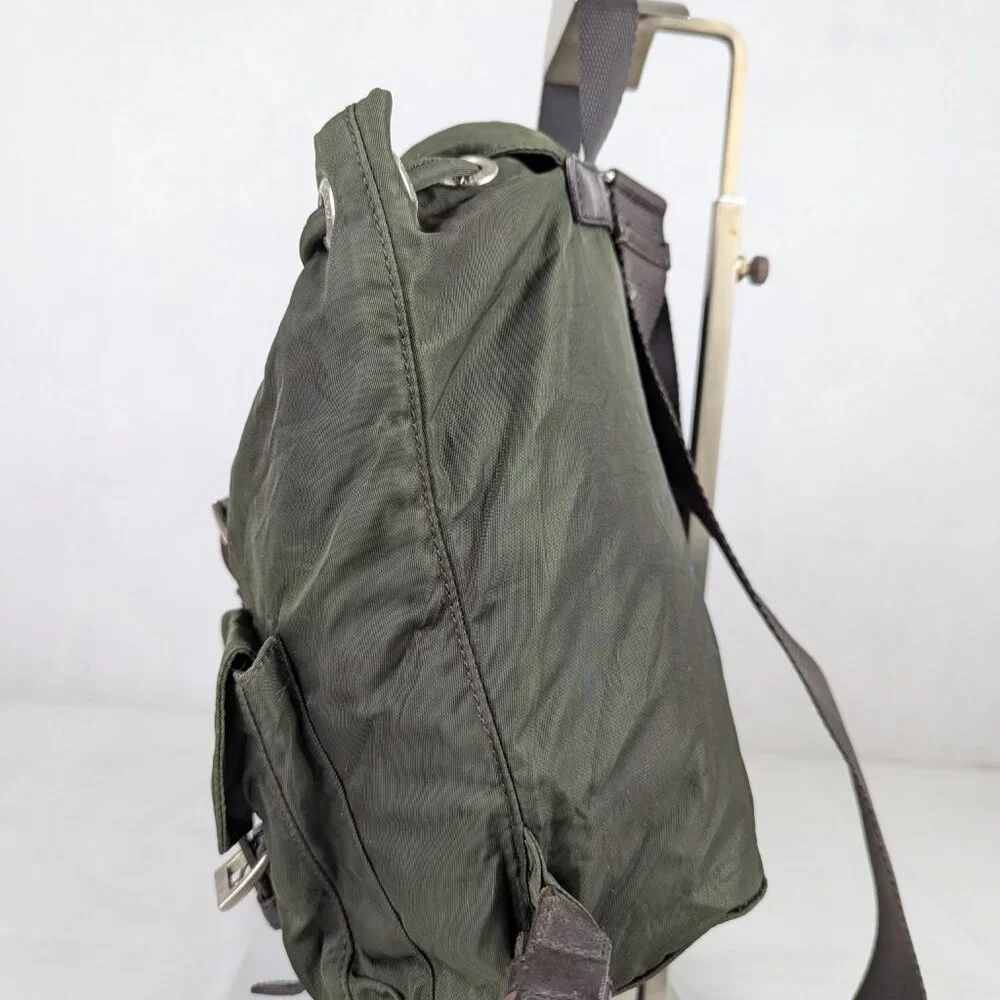 Pre-Loved Prada Tessuto Nylon Backpack Green Made in Italy. - Picture 8 of 16